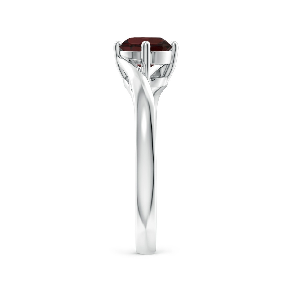 6mm A Classic Round Garnet Solitaire Bypass Ring in White Gold side 299
