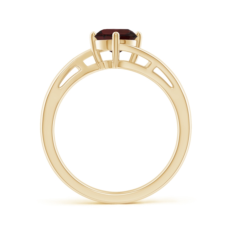 6mm A Classic Round Garnet Solitaire Bypass Ring in Yellow Gold side 199