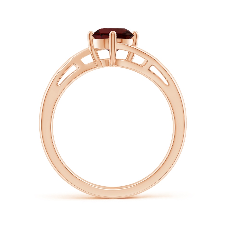 6mm AA Classic Round Garnet Solitaire Bypass Ring in 18K Rose Gold side 199