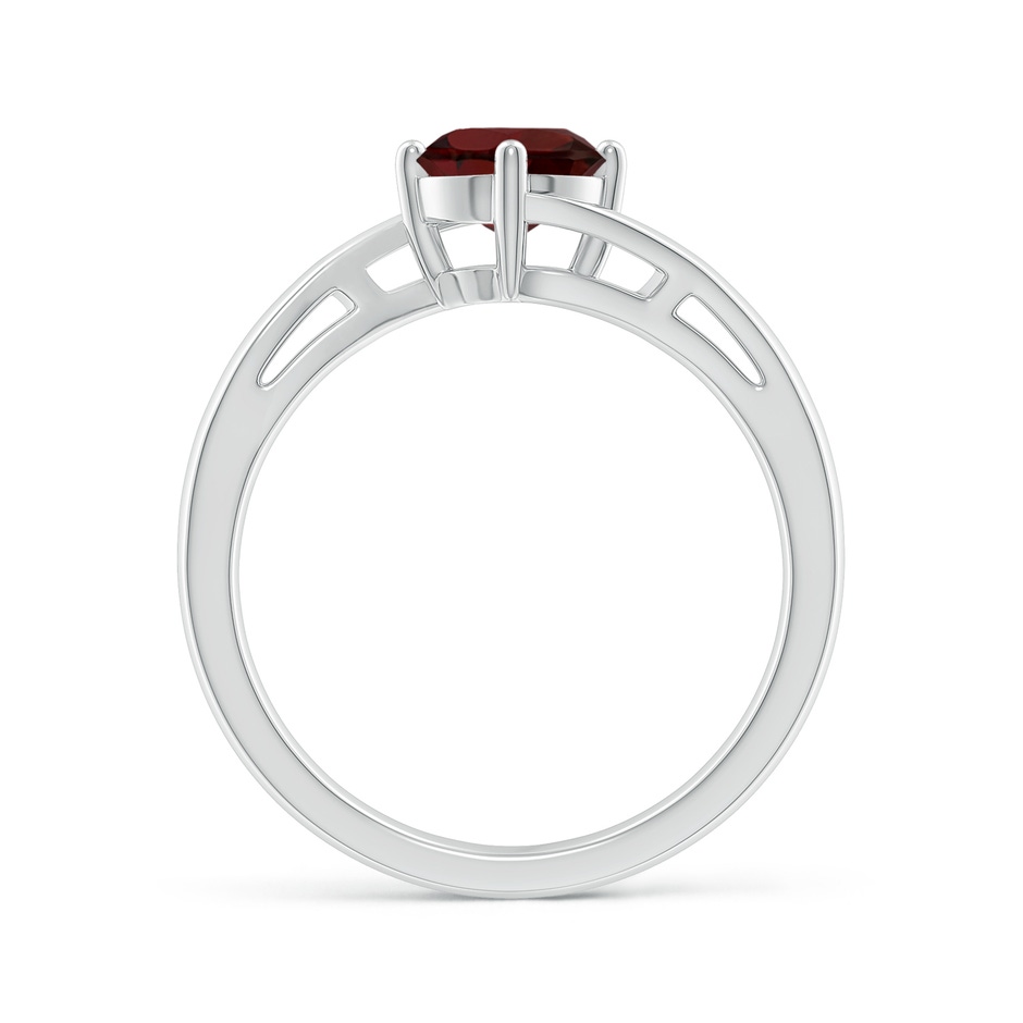 6mm AA Classic Round Garnet Solitaire Bypass Ring in S999 Silver side 199