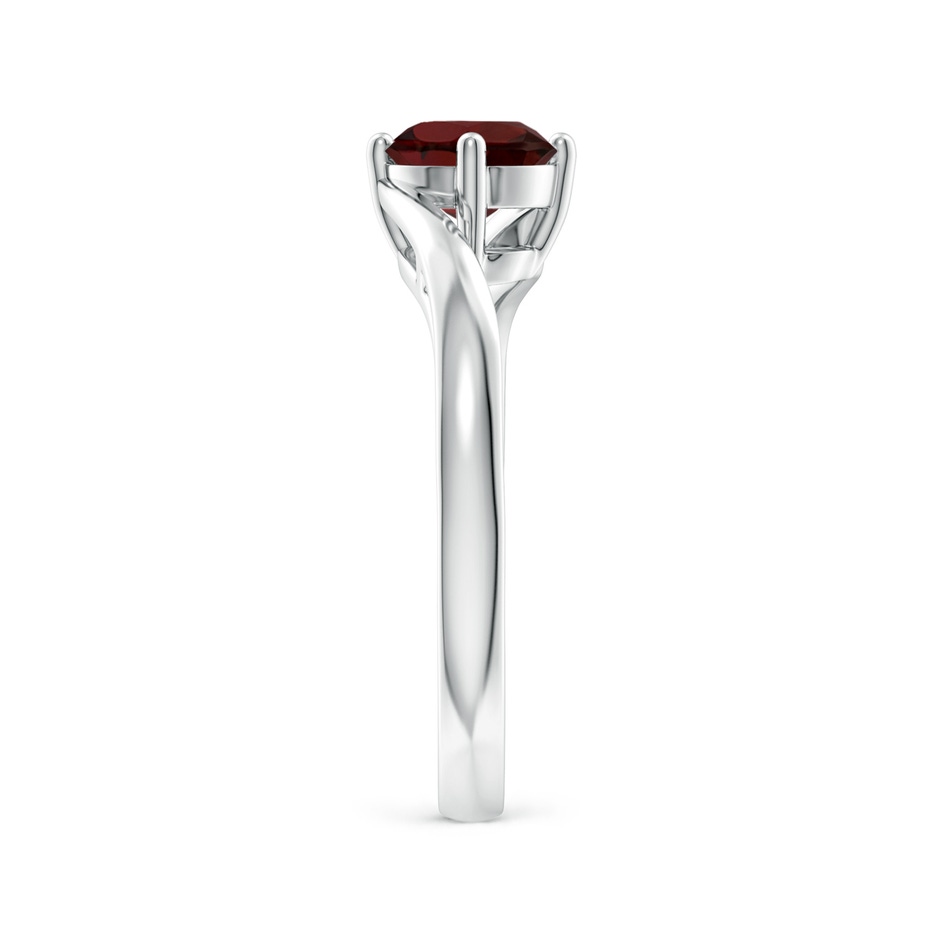 6mm AA Classic Round Garnet Solitaire Bypass Ring in S999 Silver side 299