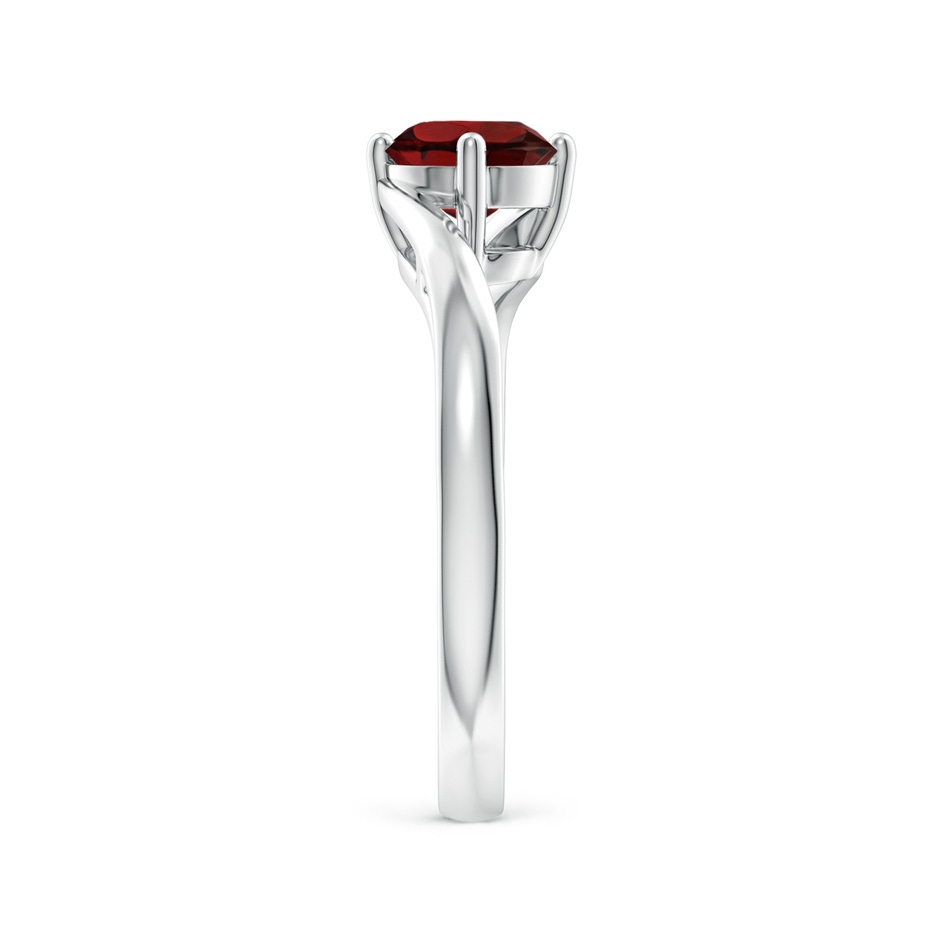 6mm AAA Classic Round Garnet Solitaire Bypass Ring in 18K White Gold side 299