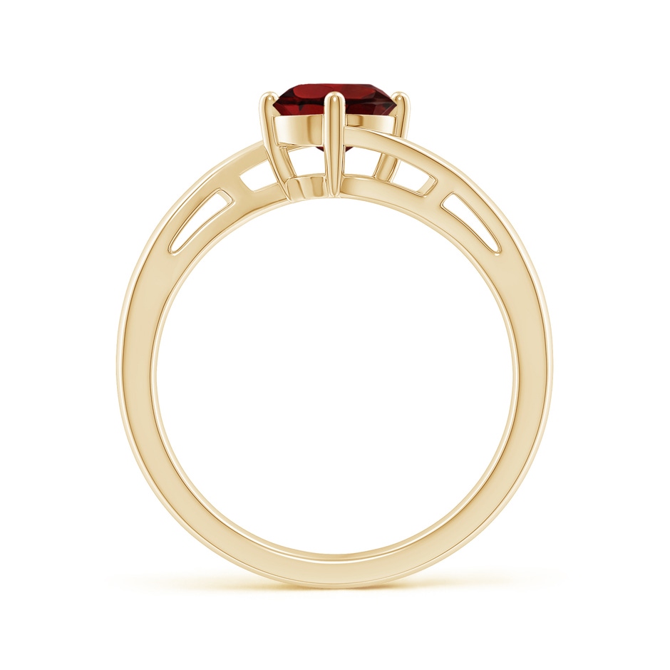6mm AAA Classic Round Garnet Solitaire Bypass Ring in 18K Yellow Gold side 199