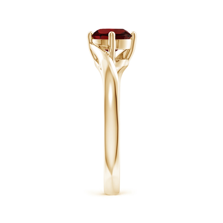 6mm AAA Classic Round Garnet Solitaire Bypass Ring in 18K Yellow Gold side 299