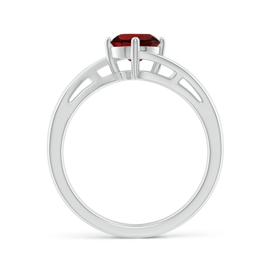 6mm AAA Classic Round Garnet Solitaire Bypass Ring in White Gold side-1