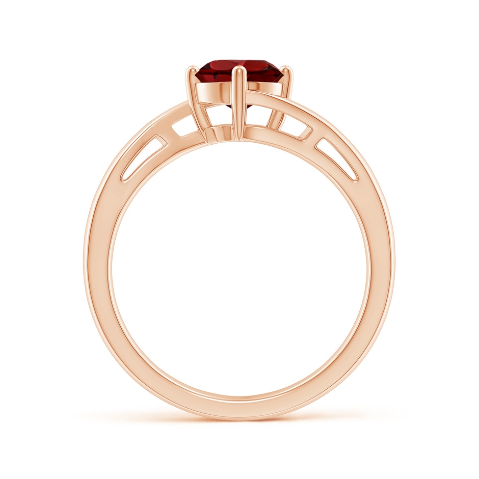 6mm AAAA Classic Round Garnet Solitaire Bypass Ring in Rose Gold side 199