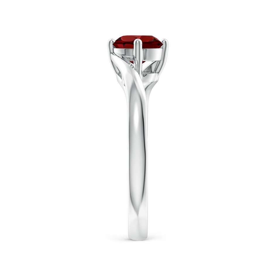 6mm AAAA Classic Round Garnet Solitaire Bypass Ring in White Gold side 299