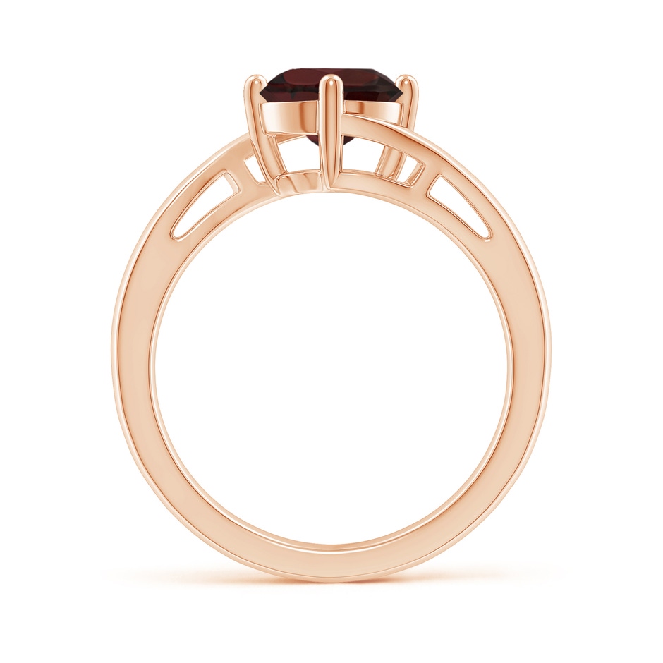 7mm A Classic Round Garnet Solitaire Bypass Ring in 18K Rose Gold side 199