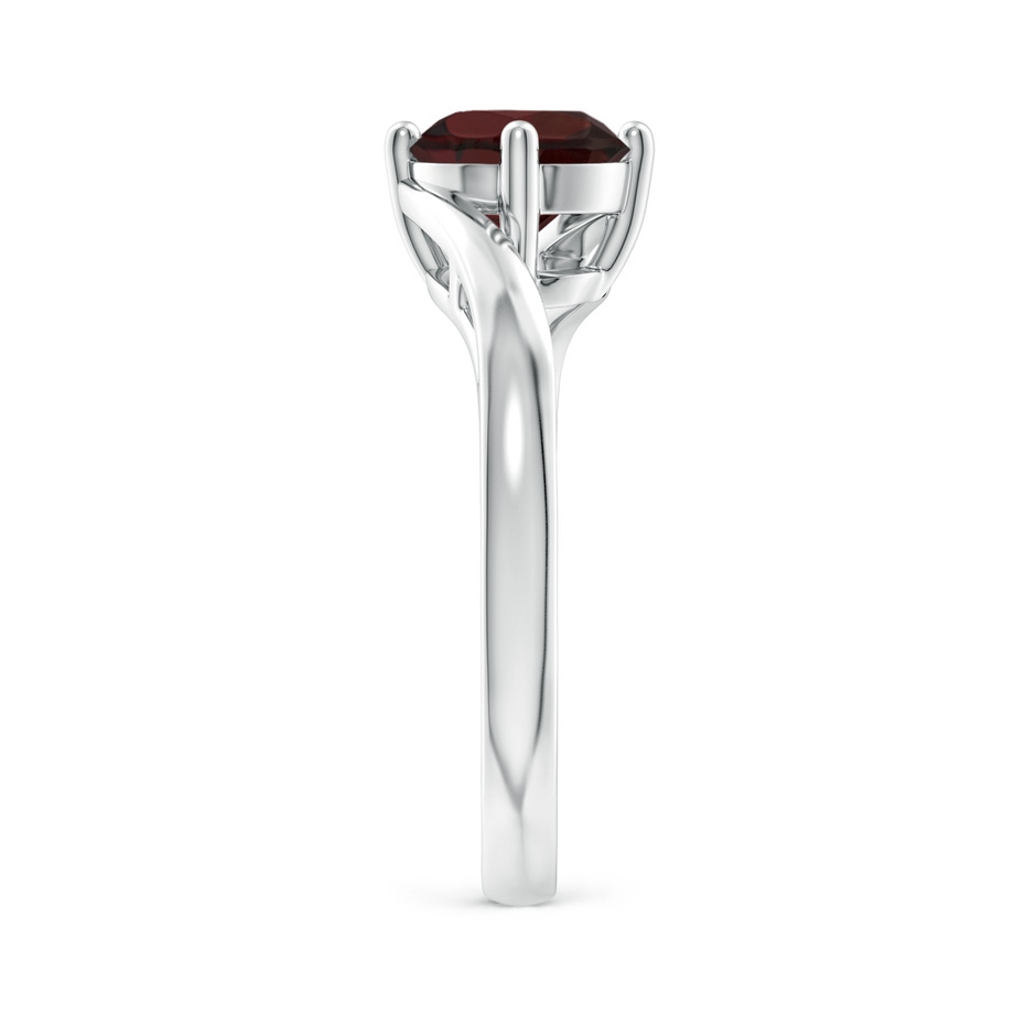 7mm A Classic Round Garnet Solitaire Bypass Ring in 18K White Gold side 299