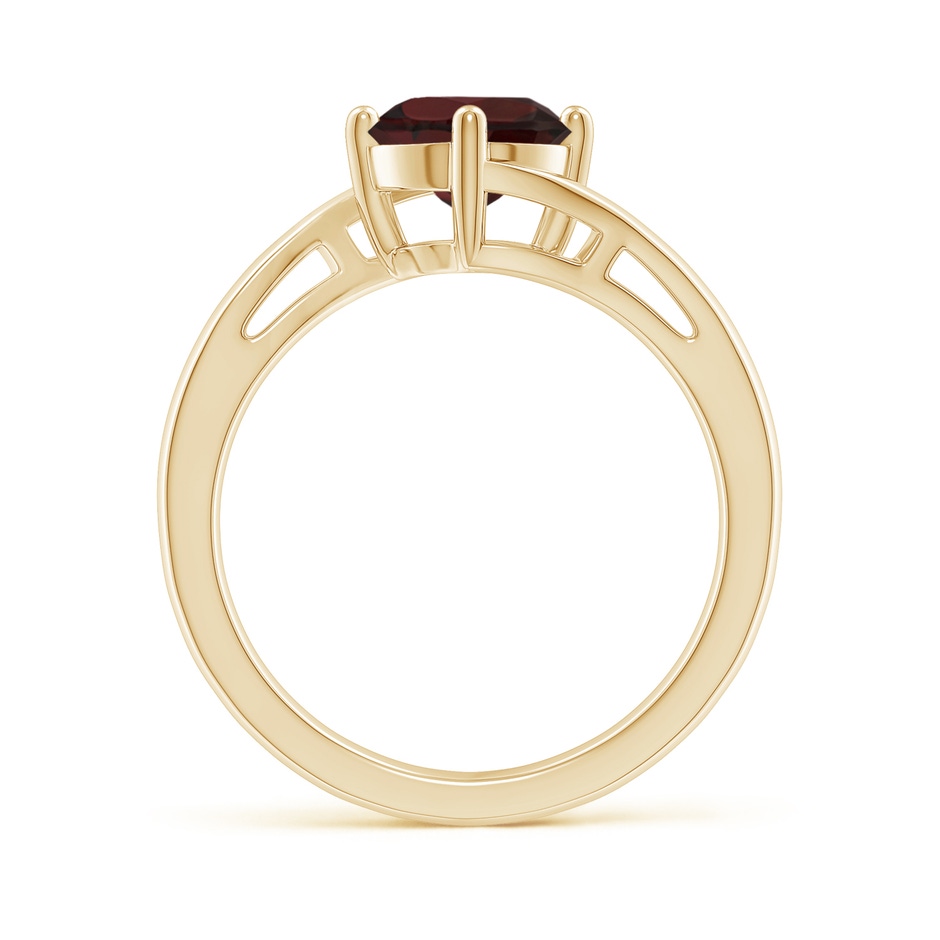 7mm A Classic Round Garnet Solitaire Bypass Ring in 18K Yellow Gold side 199