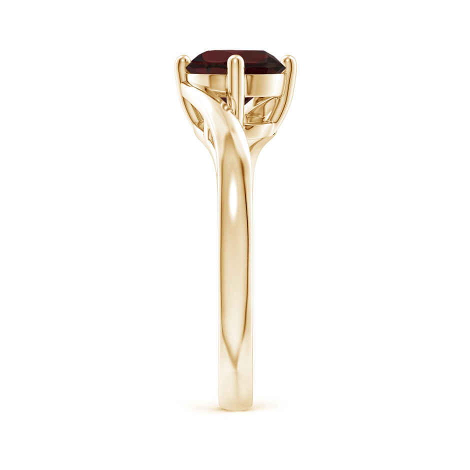 7mm A Classic Round Garnet Solitaire Bypass Ring in 18K Yellow Gold side 299