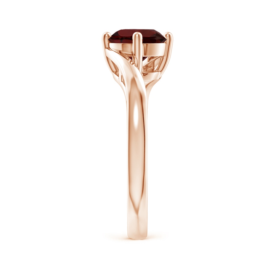 7mm AA Classic Round Garnet Solitaire Bypass Ring in 18K Rose Gold side 299