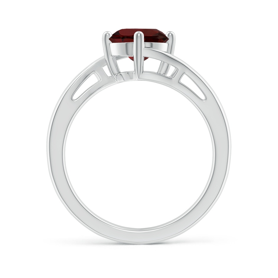 7mm AA Classic Round Garnet Solitaire Bypass Ring in S999 Silver side 199