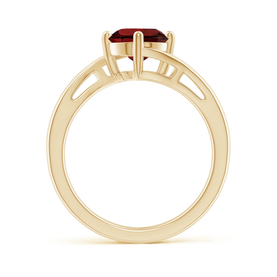 7mm AAA Classic Round Garnet Solitaire Bypass Ring in 18K Yellow Gold side 199