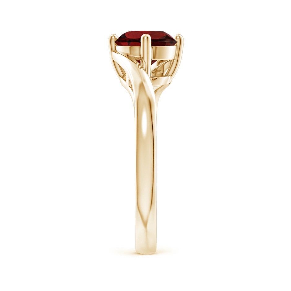 7mm AAA Classic Round Garnet Solitaire Bypass Ring in 18K Yellow Gold side 299