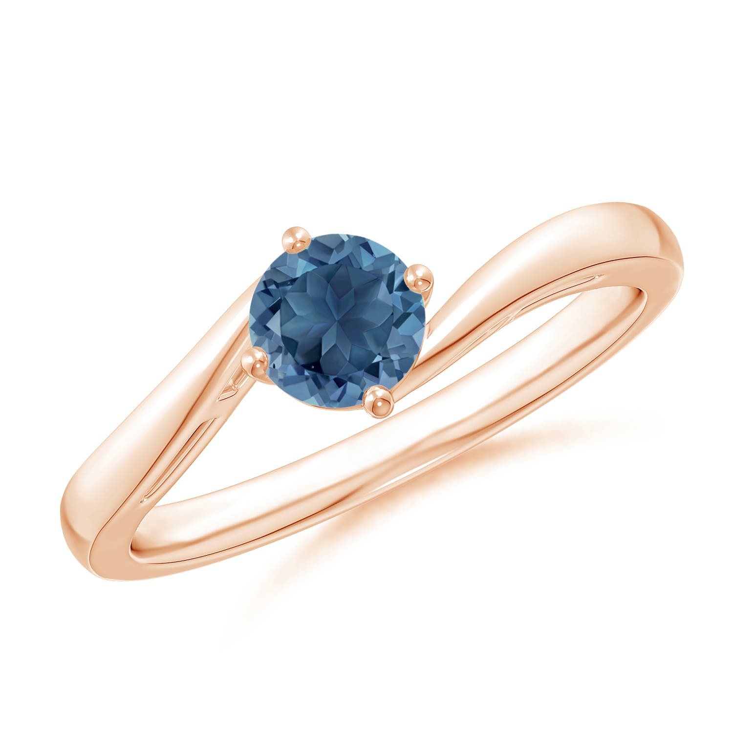 A - London Blue Topaz / 0.6 CT / 14 KT Rose Gold