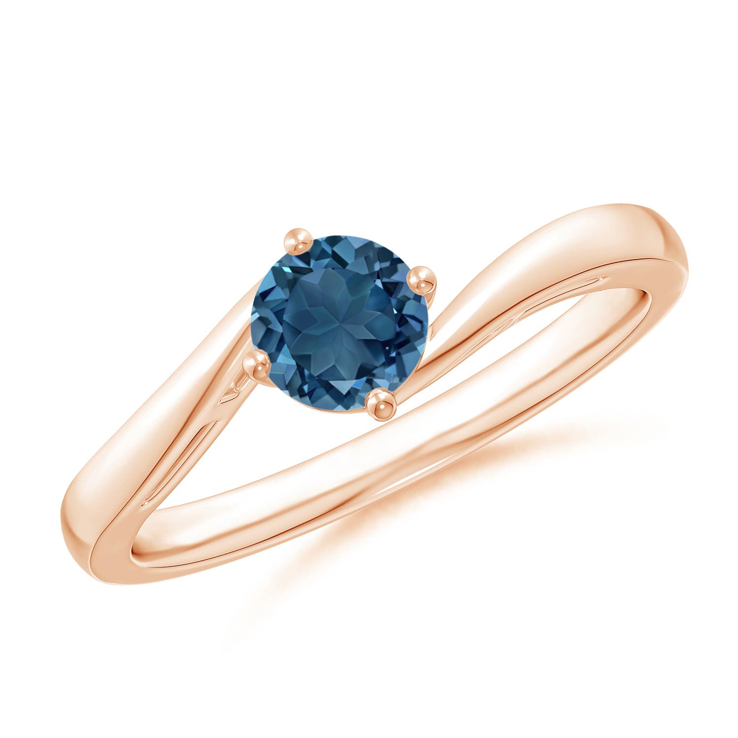 AA - London Blue Topaz / 0.6 CT / 14 KT Rose Gold