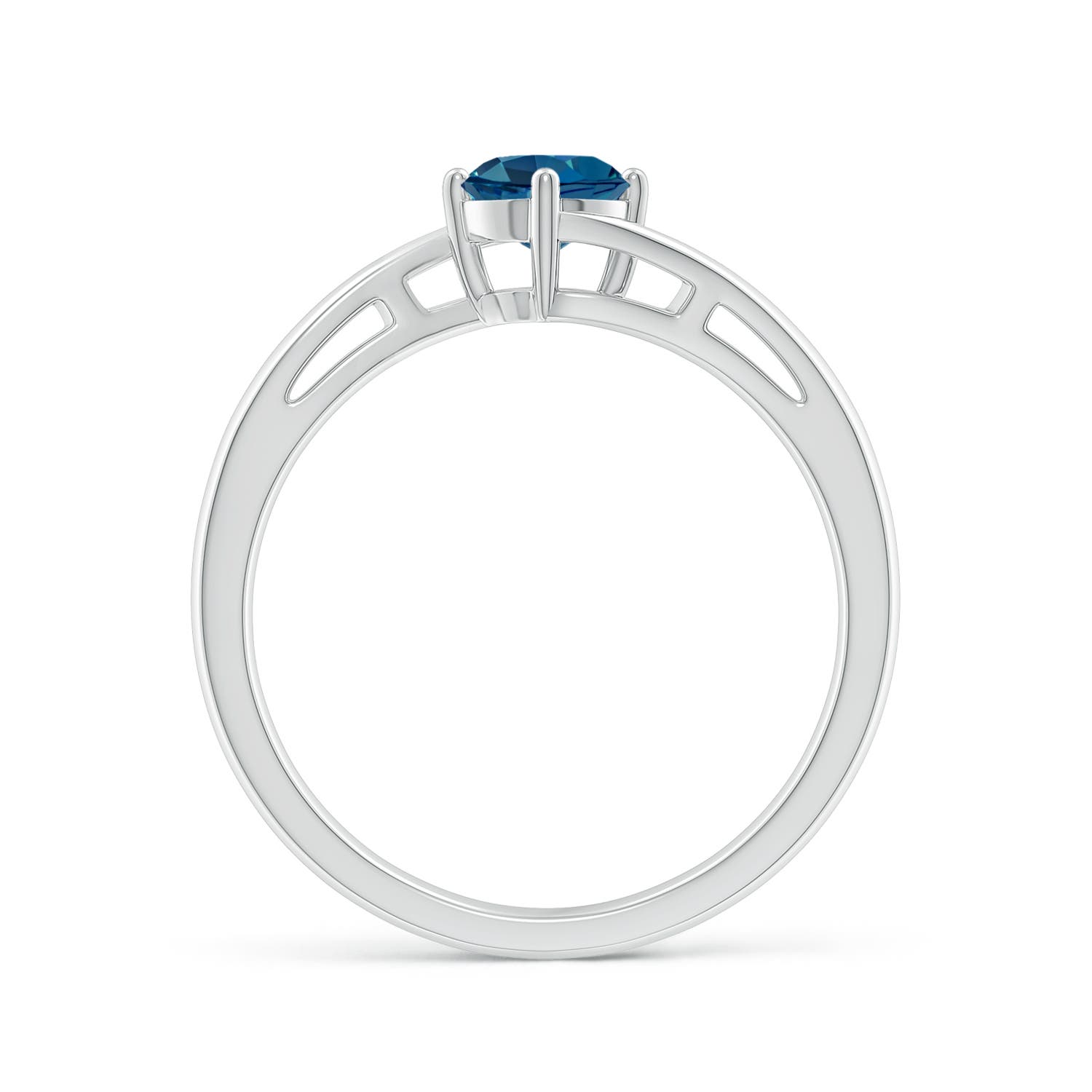 AAA - London Blue Topaz / 0.6 CT / 14 KT White Gold