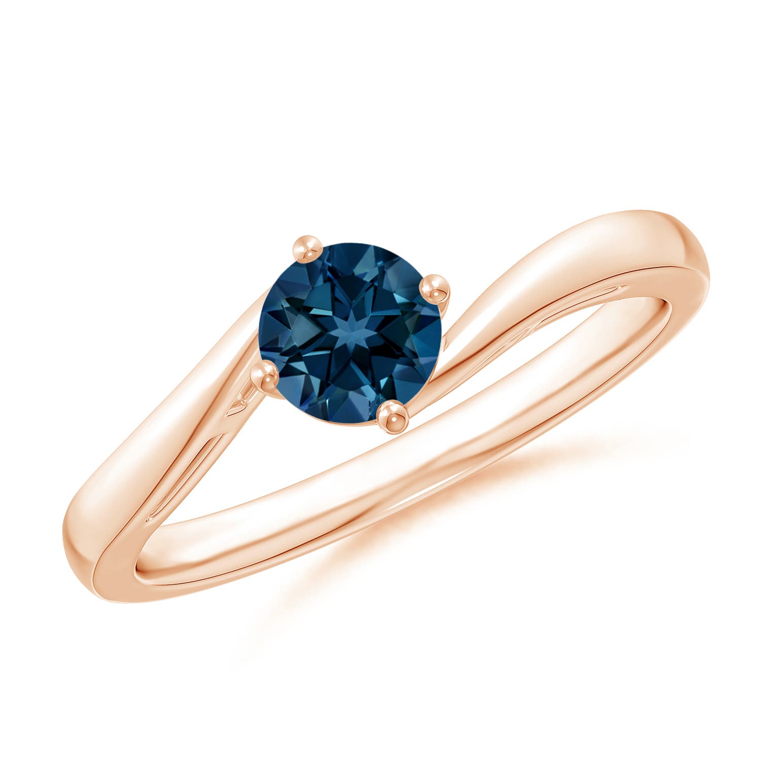 AAAA - London Blue Topaz / 0.6 CT / 14 KT Rose Gold