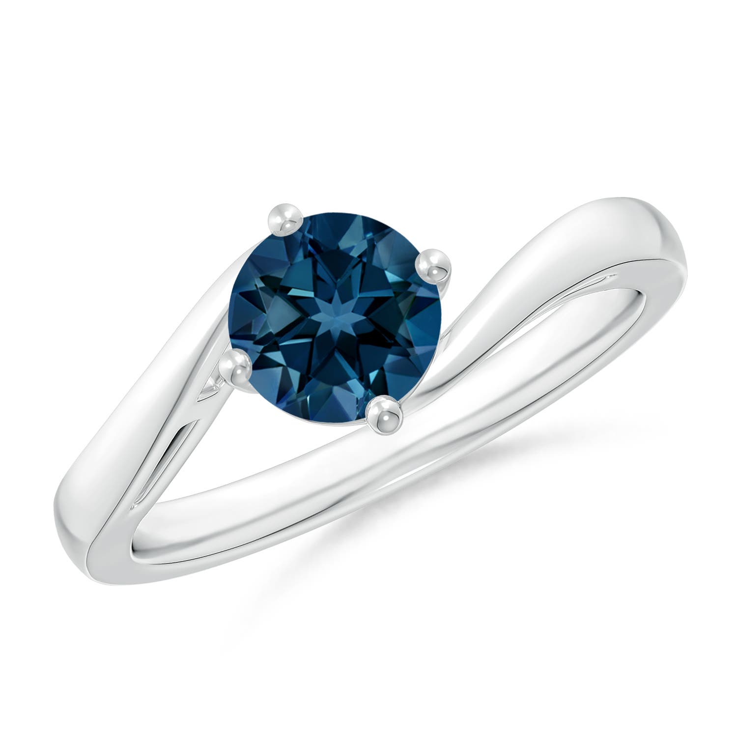 AAAA - London Blue Topaz / 0.95 CT / 14 KT White Gold