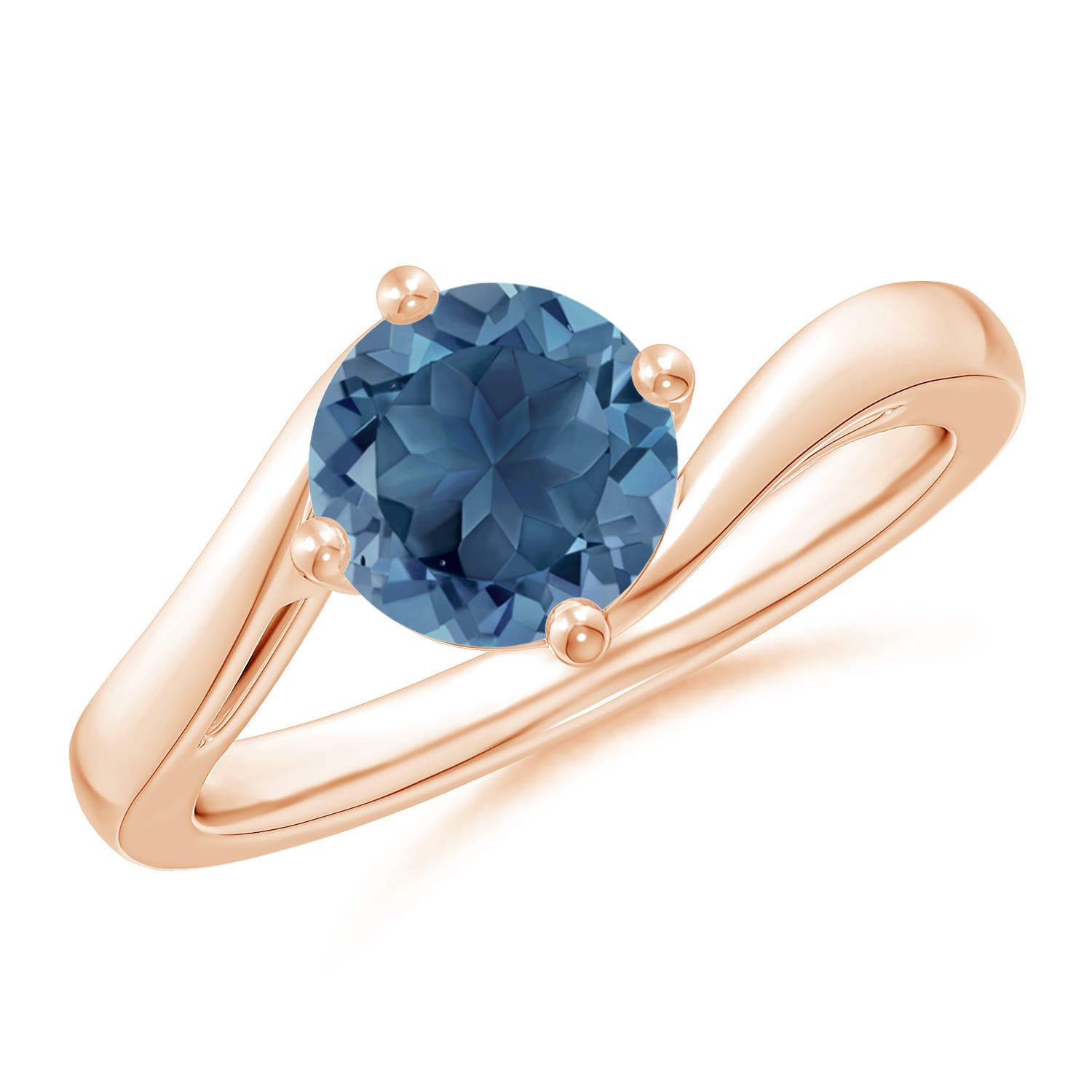 A - London Blue Topaz / 1.55 CT / 14 KT Rose Gold