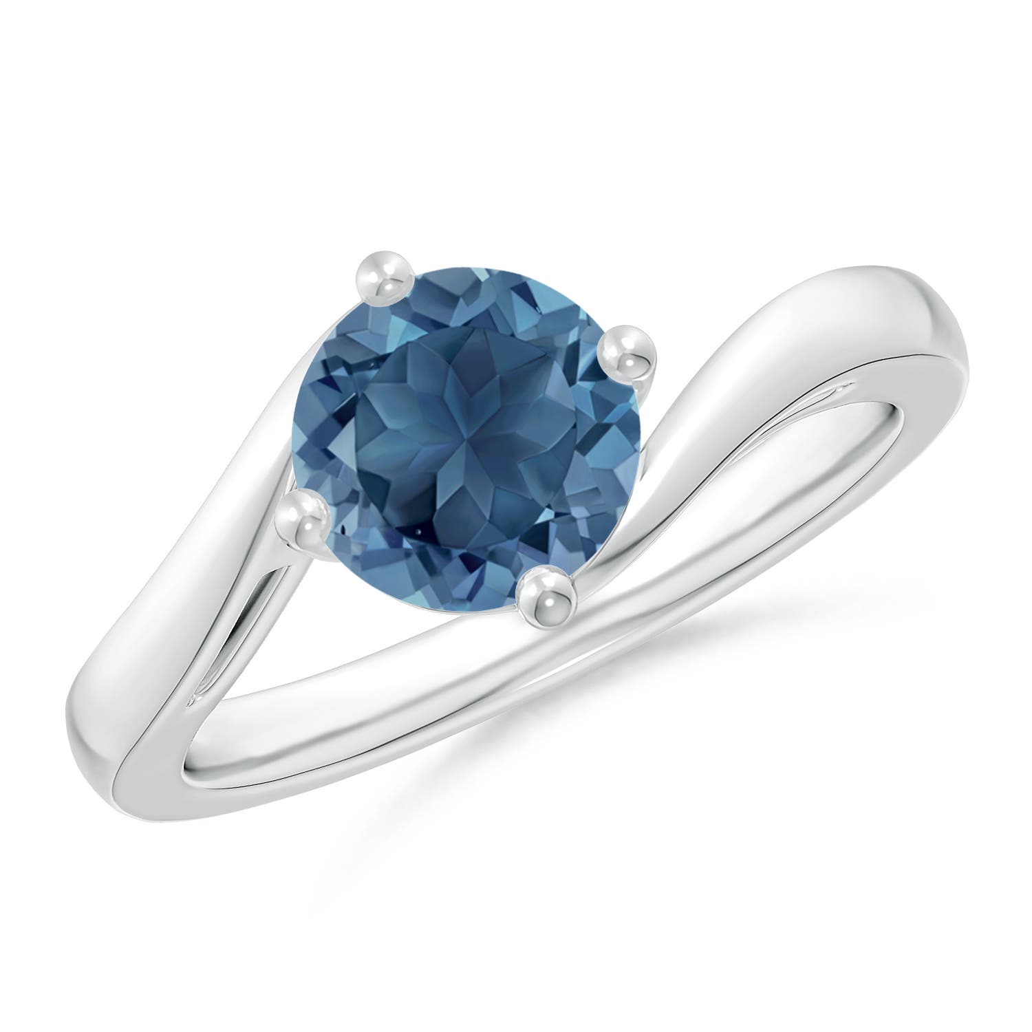 A - London Blue Topaz / 1.55 CT / 14 KT White Gold