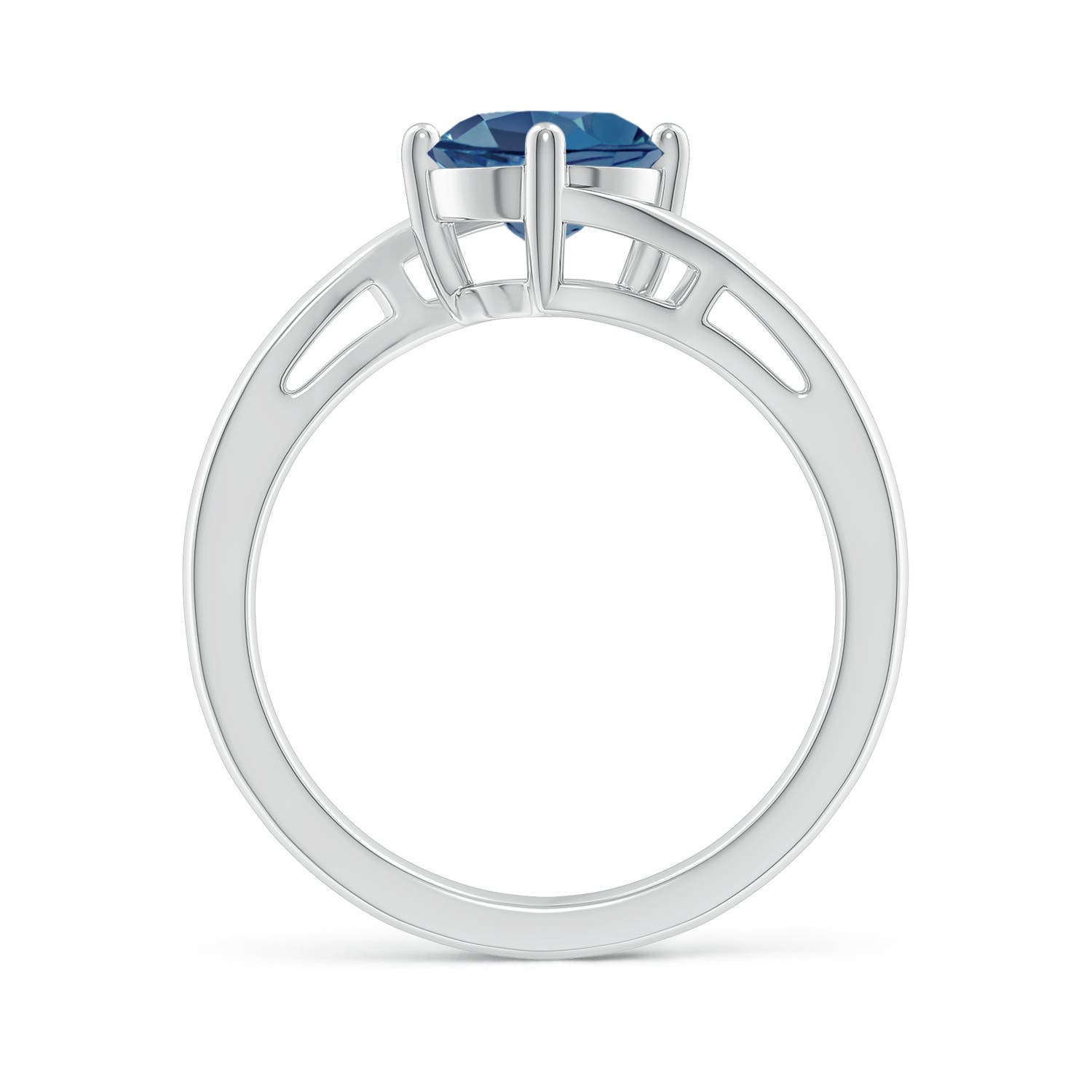 A - London Blue Topaz / 1.55 CT / 14 KT White Gold