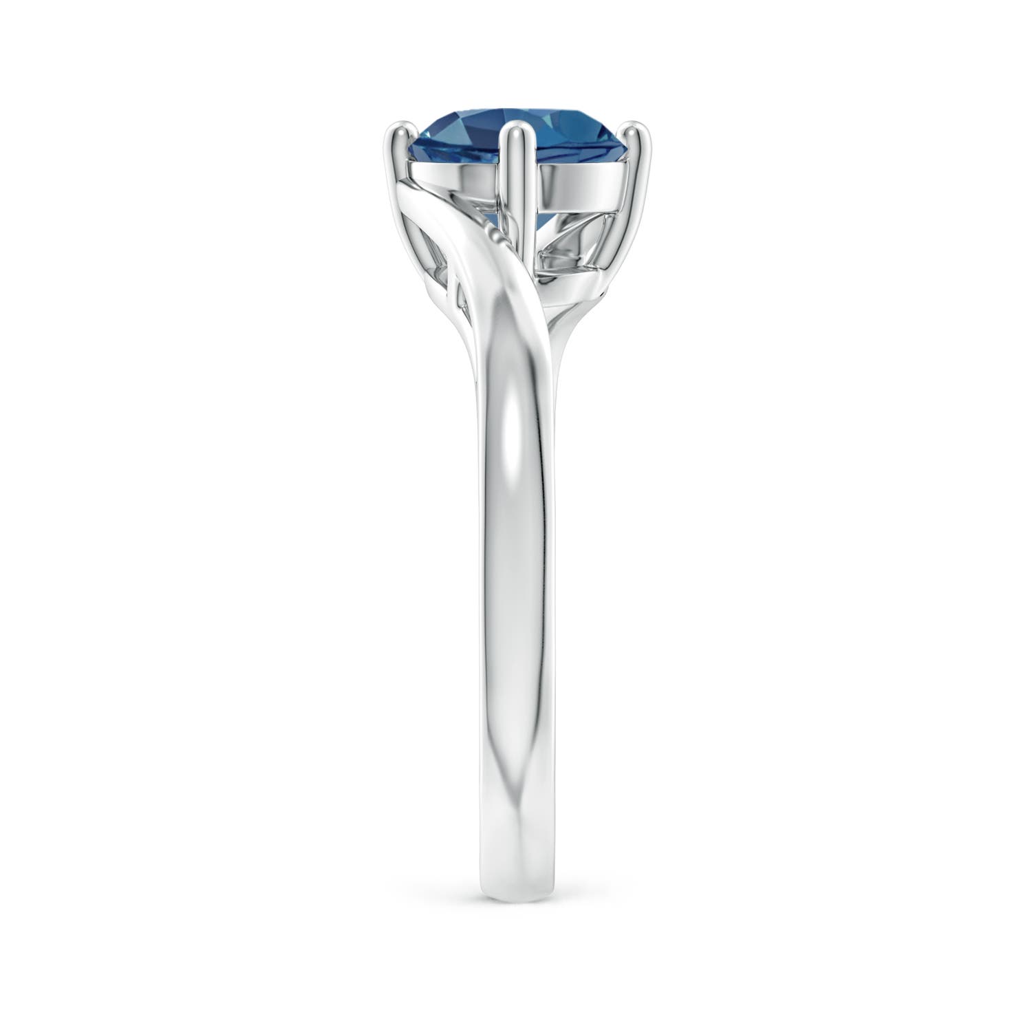 A - London Blue Topaz / 1.55 CT / 14 KT White Gold