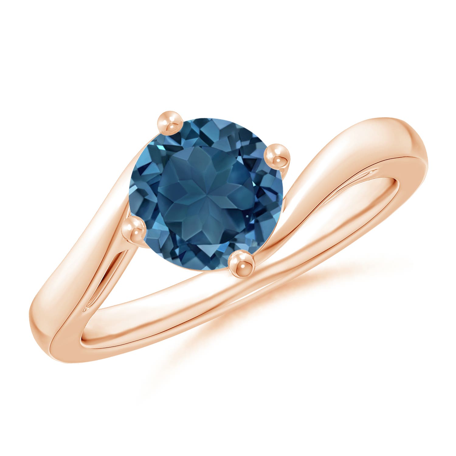 AA - London Blue Topaz / 1.55 CT / 14 KT Rose Gold