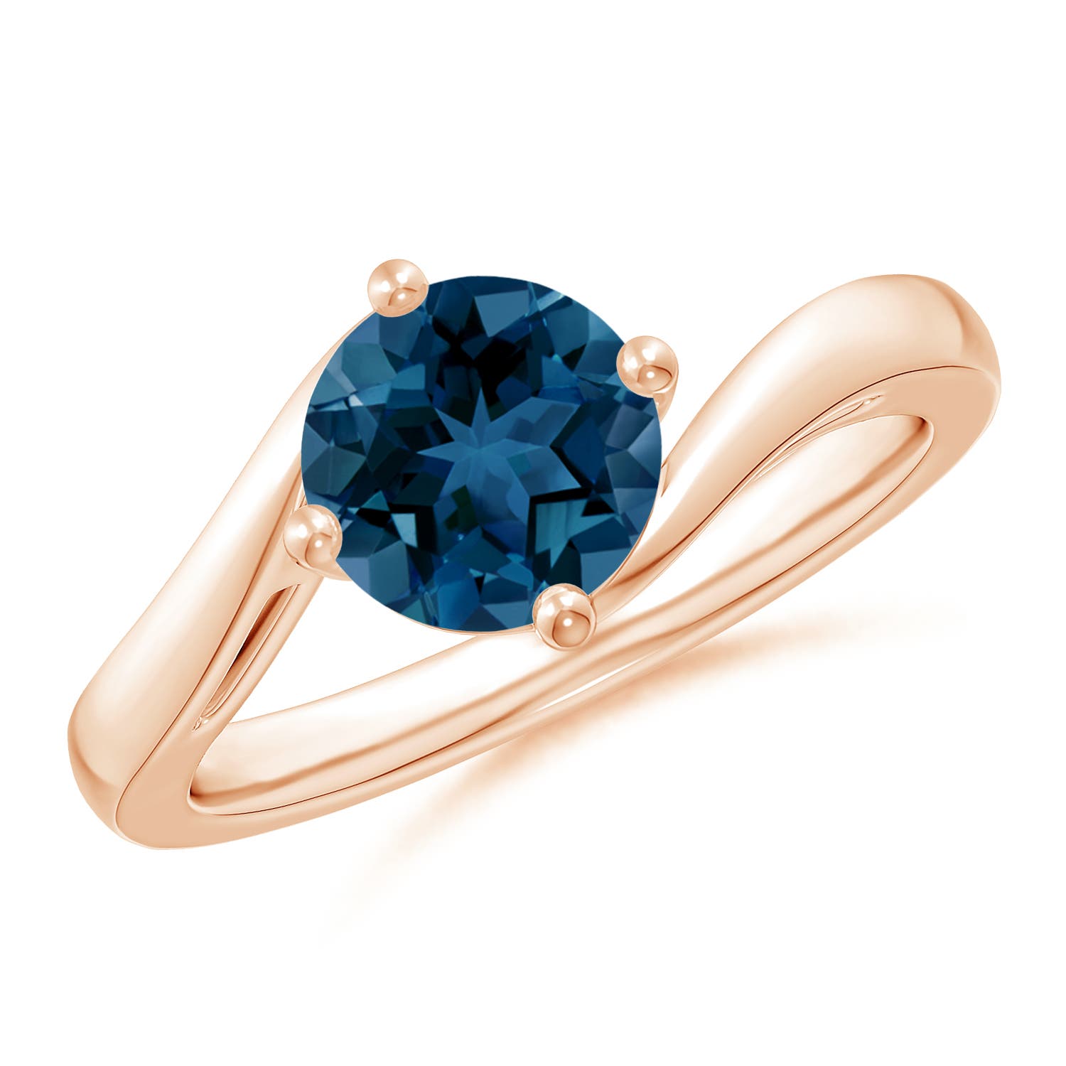 AAA - London Blue Topaz / 1.55 CT / 14 KT Rose Gold