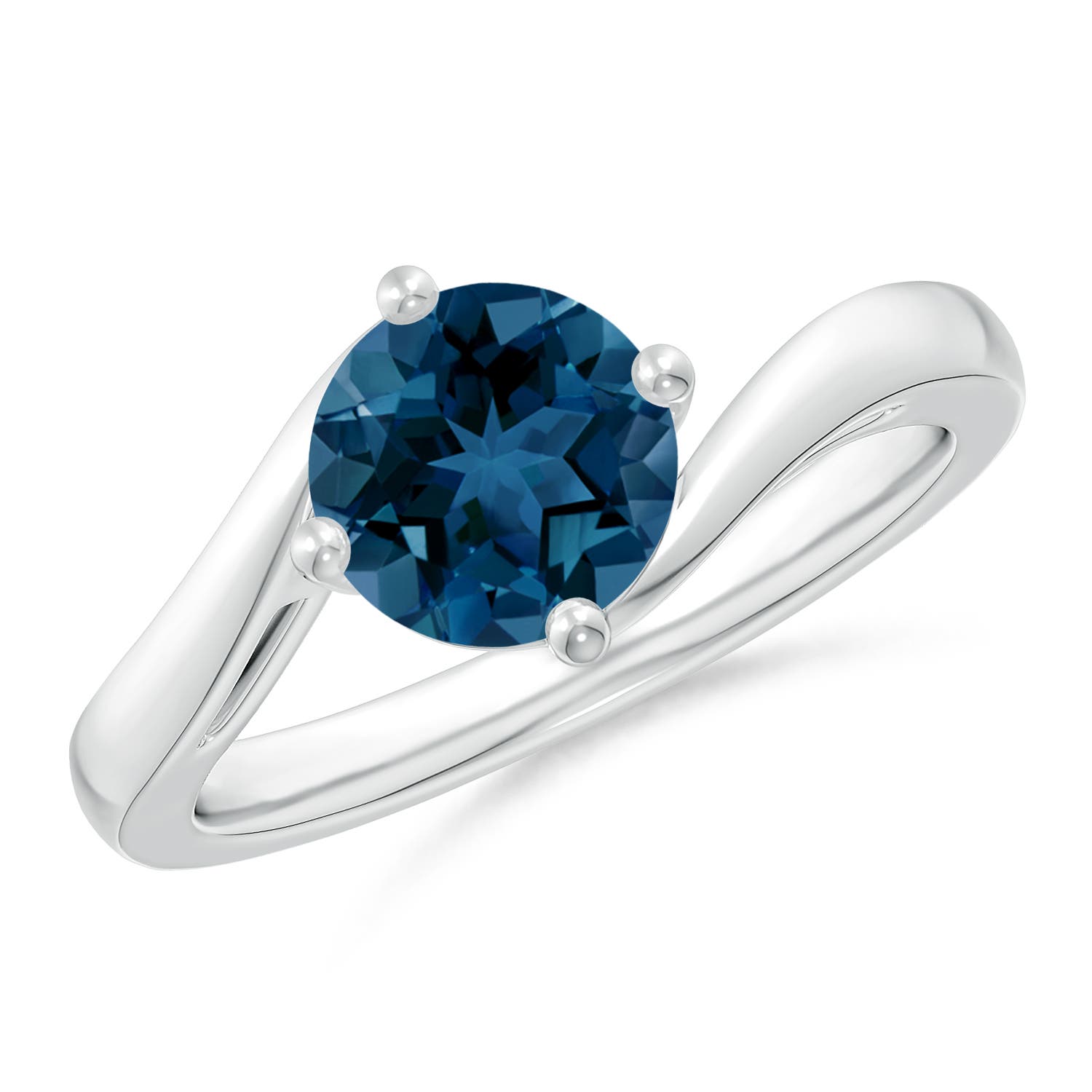 AAA - London Blue Topaz / 1.55 CT / 14 KT White Gold