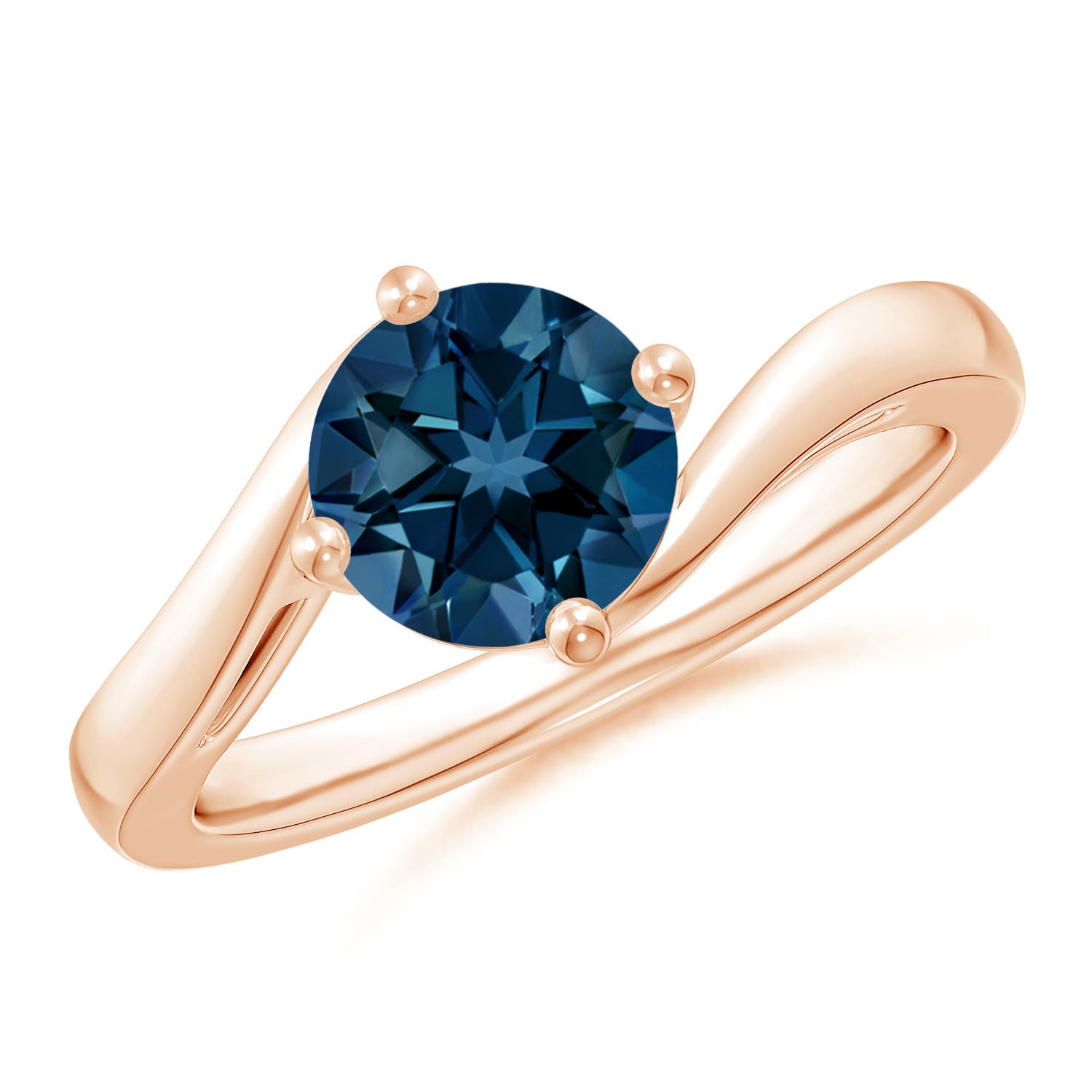 AAAA - London Blue Topaz / 1.55 CT / 14 KT Rose Gold