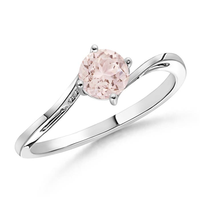 A - Morganite / 0.42 CT / 14 KT White Gold