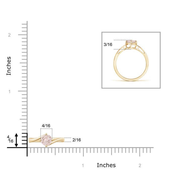 A - Morganite / 0.42 CT / 14 KT Yellow Gold