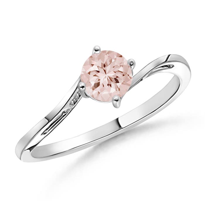 AA - Morganite / 0.42 CT / 14 KT White Gold