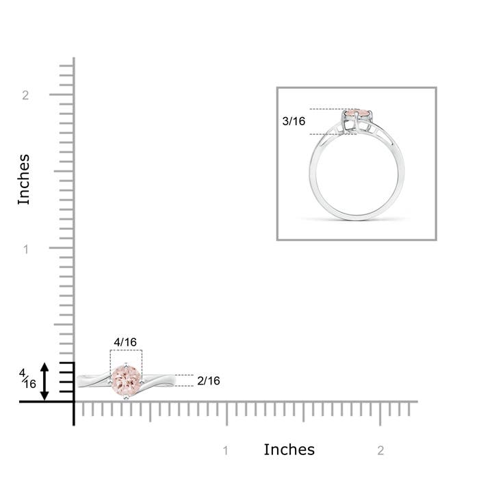 AA - Morganite / 0.42 CT / 14 KT White Gold