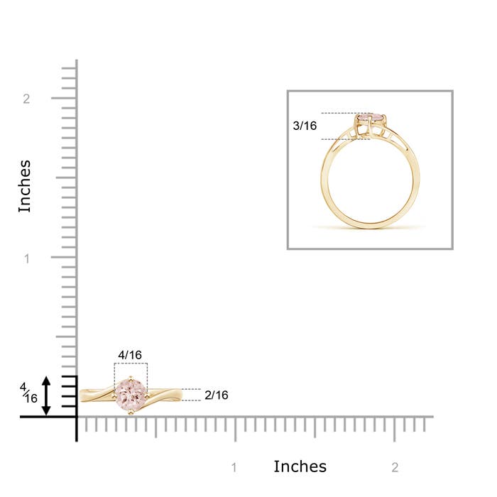 AA - Morganite / 0.42 CT / 14 KT Yellow Gold