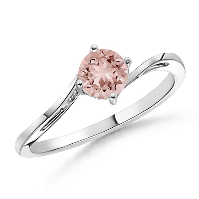 AAAA - Morganite / 0.42 CT / 14 KT White Gold