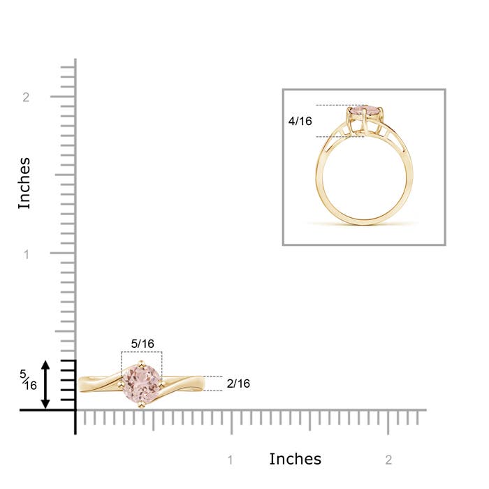 AAA - Morganite / 0.7 CT / 14 KT Yellow Gold