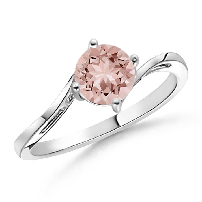 AAAA - Morganite / 0.7 CT / 14 KT White Gold