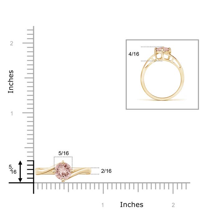 AAAA - Morganite / 0.7 CT / 14 KT Yellow Gold