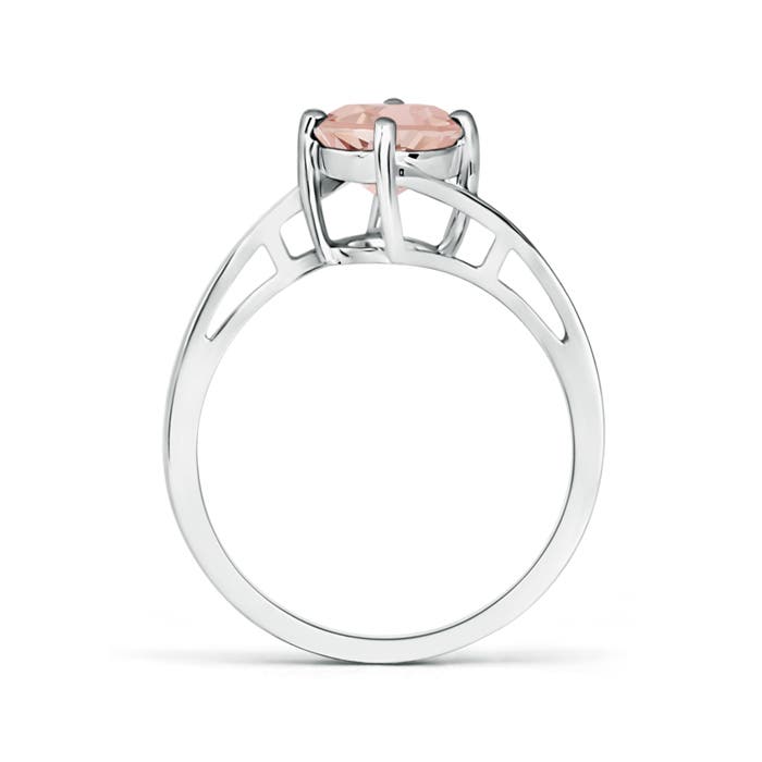 AAAA - Morganite / 1.1 CT / 14 KT White Gold