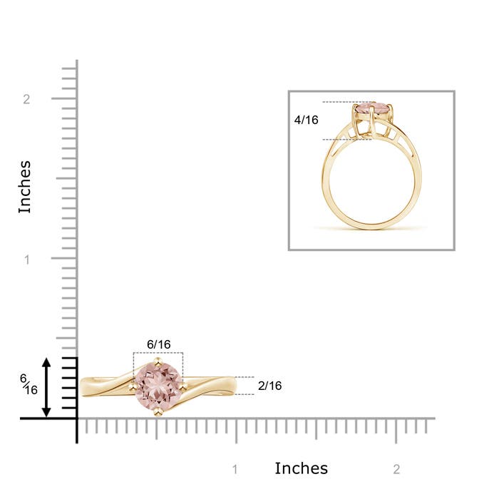 AAAA - Morganite / 1.1 CT / 14 KT Yellow Gold