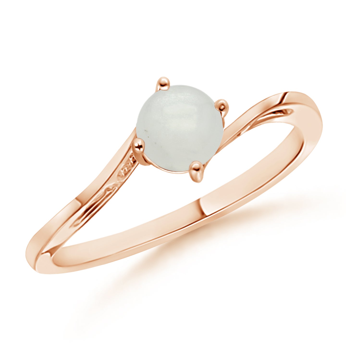 Classic Round Moonstone Solitaire Bypass Ring