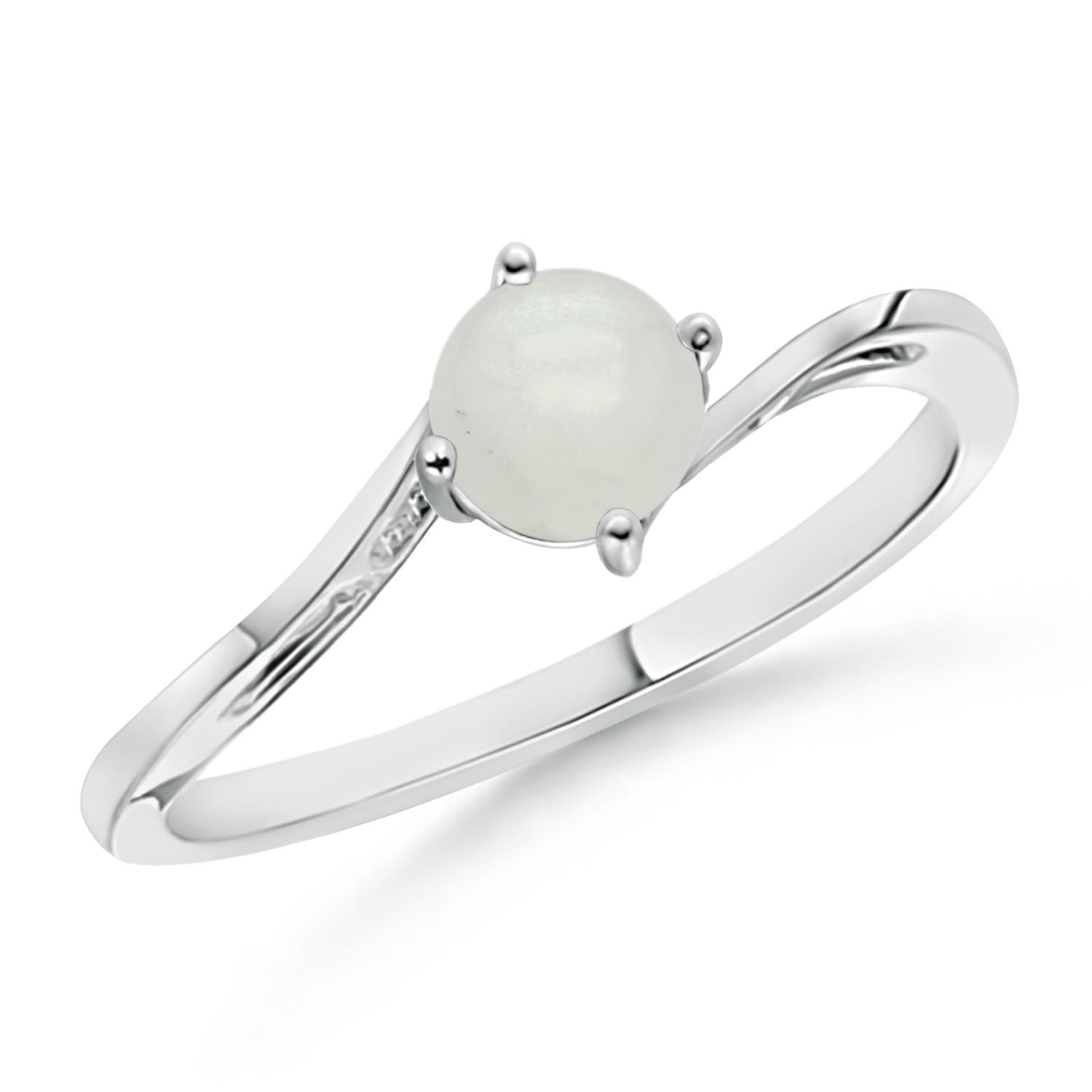 A - Moonstone / 0.45 CT / 14 KT White Gold