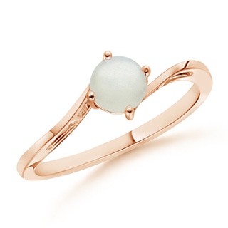 5mm AA Classic Round Moonstone Solitaire Bypass Ring in 10K Rose Gold