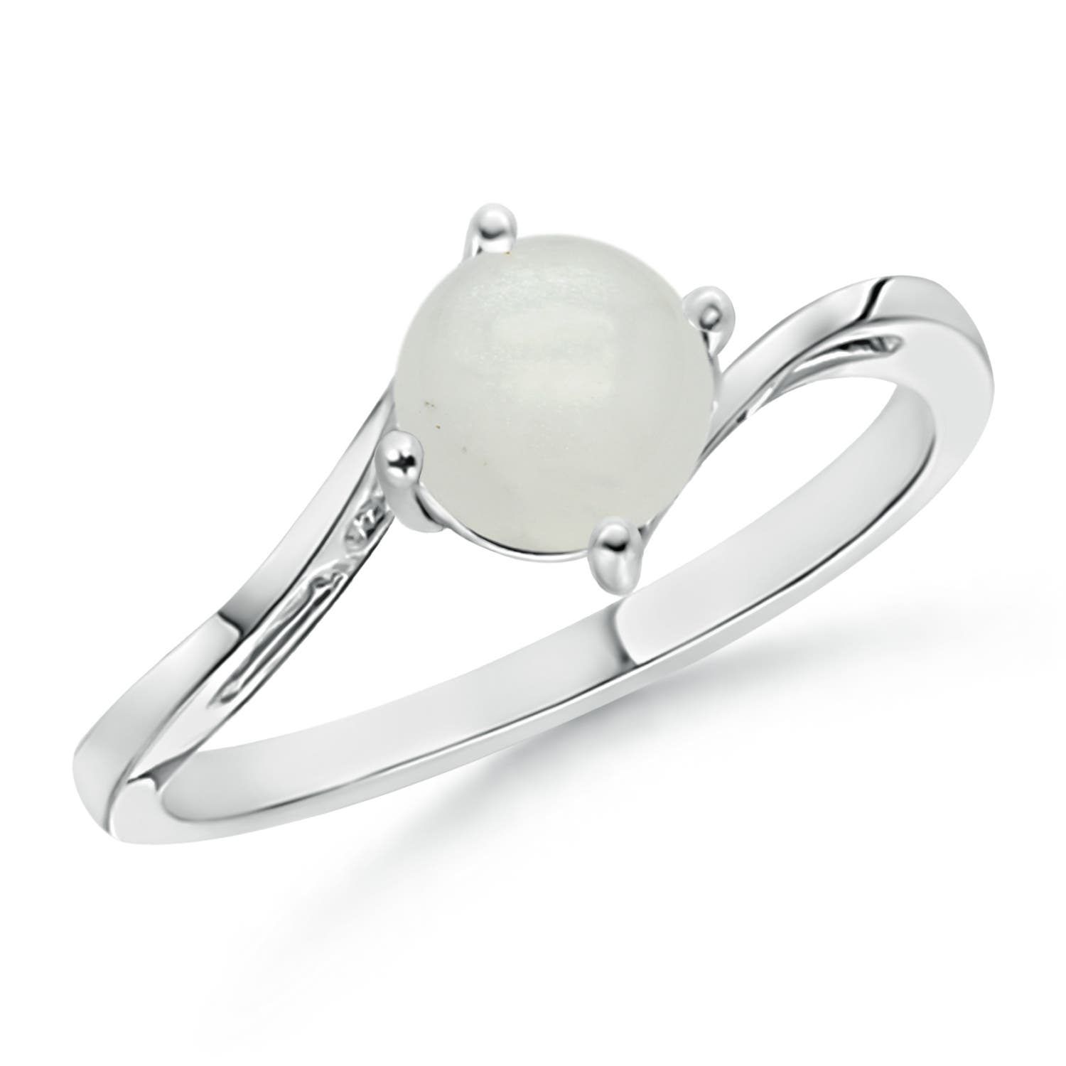 A - Moonstone / 0.8 CT / 14 KT White Gold