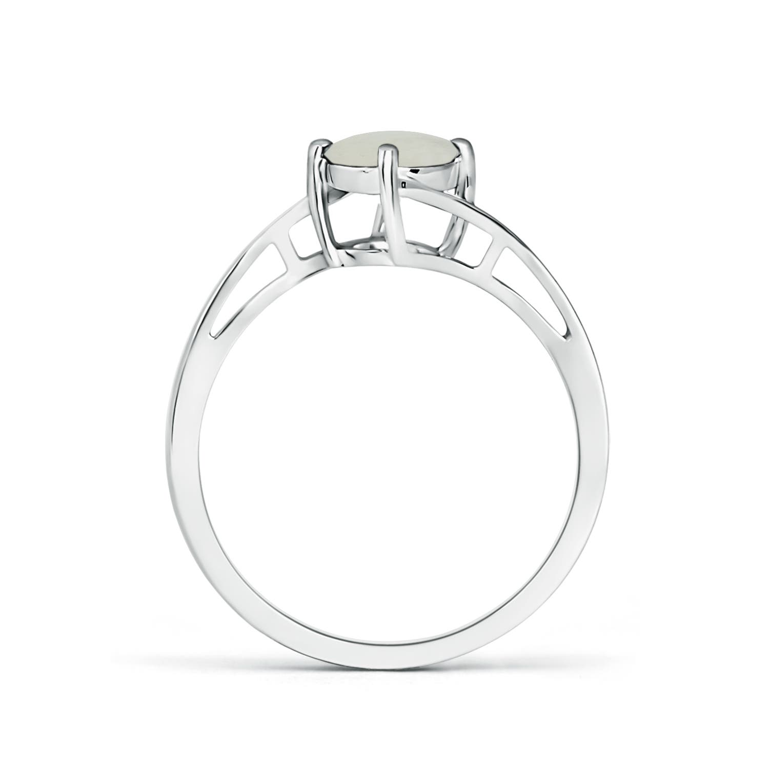 A - Moonstone / 0.8 CT / 14 KT White Gold