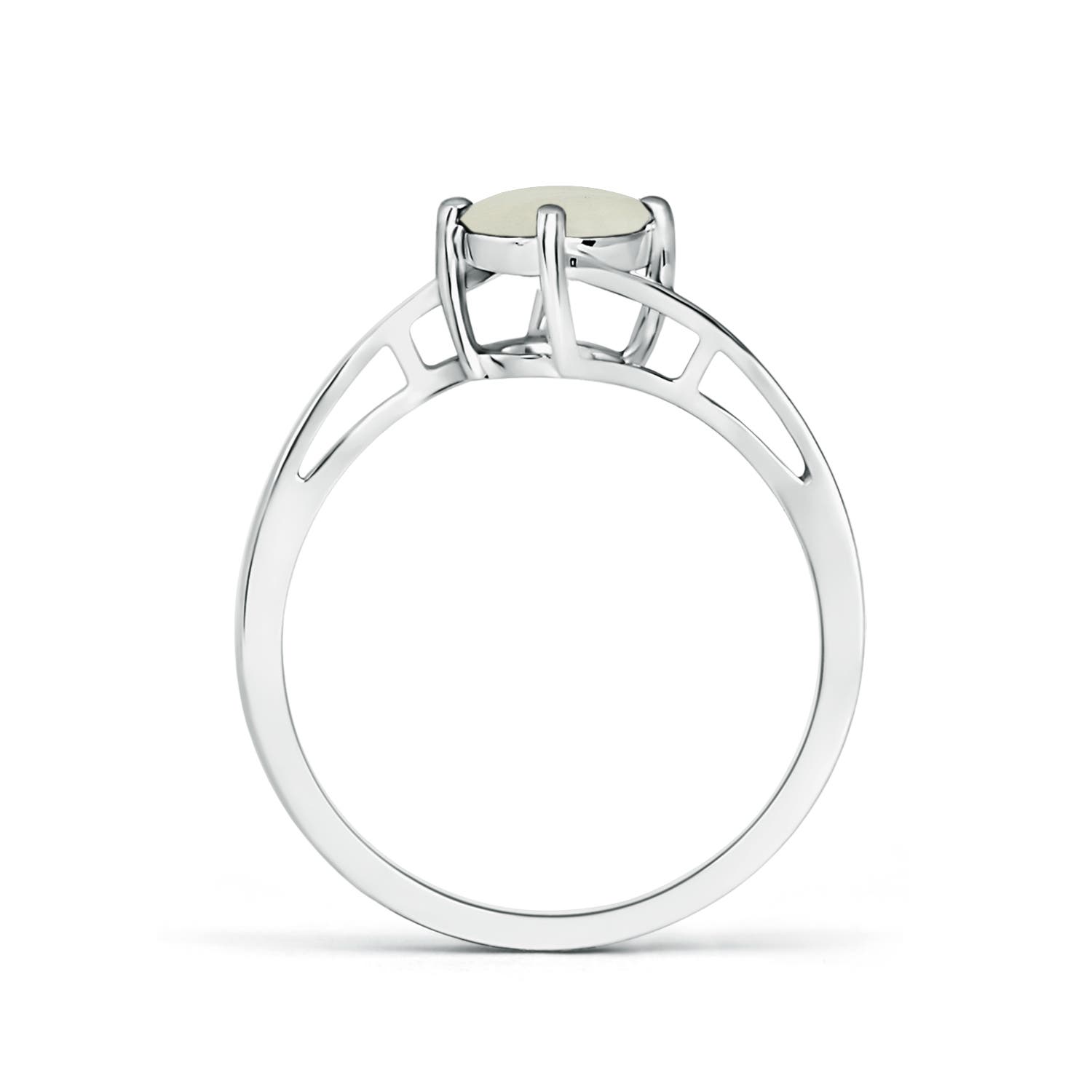 AA - Moonstone / 0.8 CT / 14 KT White Gold