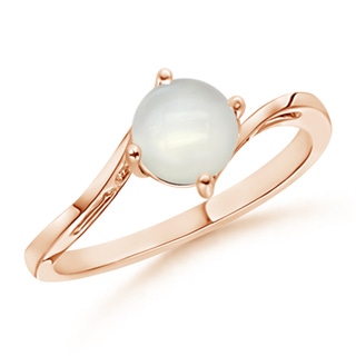 6mm AAAA Classic Round Moonstone Solitaire Bypass Ring in Rose Gold